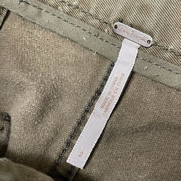 FREE PEOPLE Embellished Dusk Crop Jean Green Size 2 - Picture 9 of 9